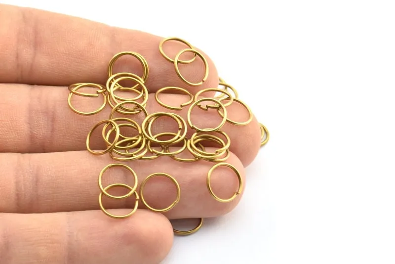 10mm Jump Ring - 100 Raw Brass Jump Rings (10x0.90mm) A0324