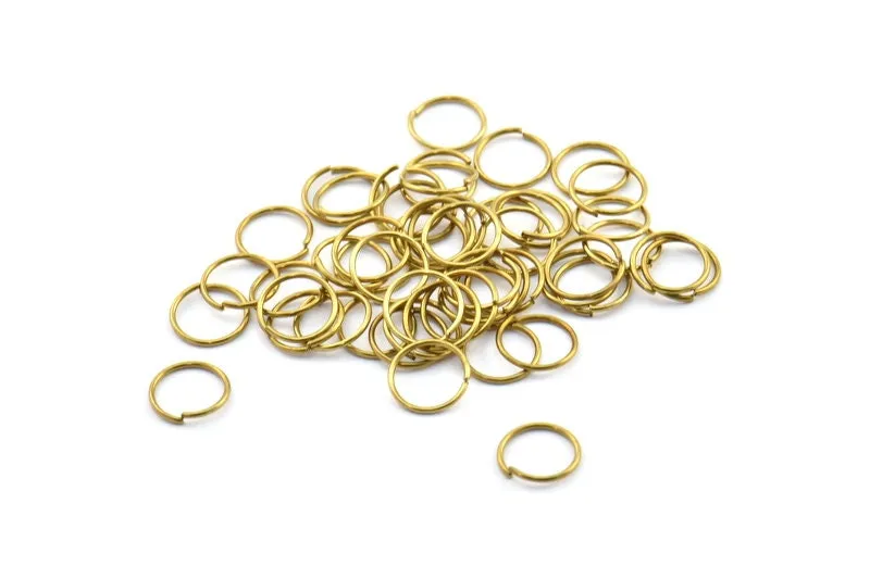 10mm Jump Ring - 100 Raw Brass Jump Rings (10x0.90mm) A0324