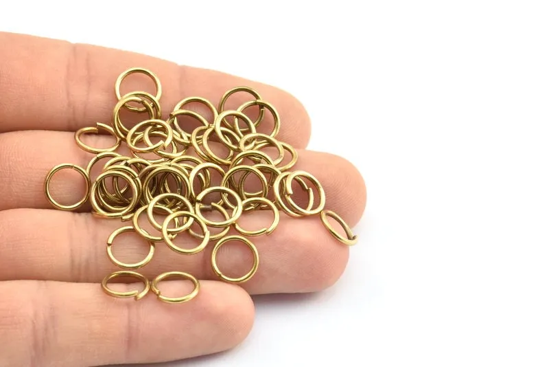 10mm Jump Ring - 100 Raw Brass Jump Rings (10x1.2mm) A0371