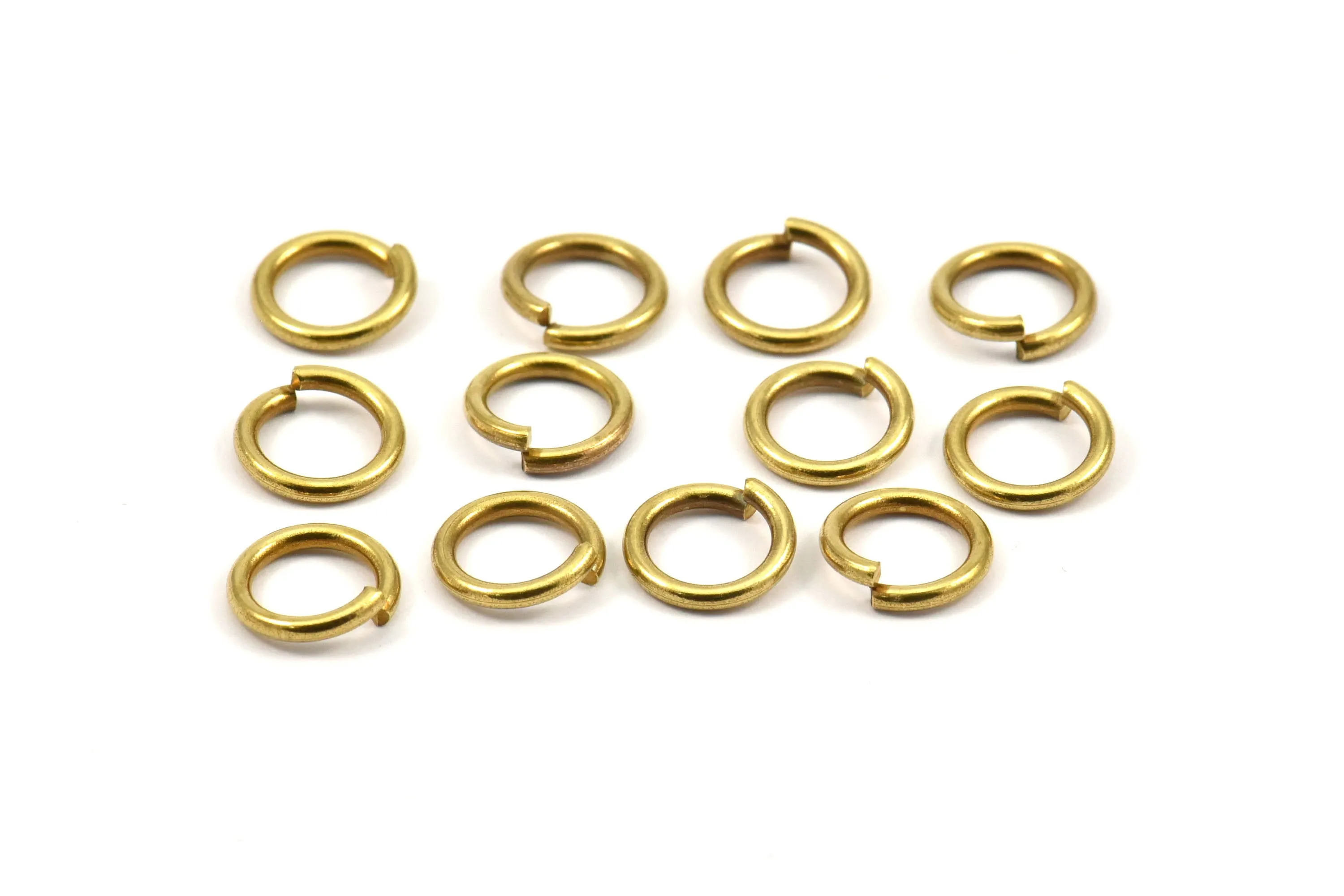 10mm Jump Rings - 100 Raw Brass Jump Rings 10x1.5 Mm D0231