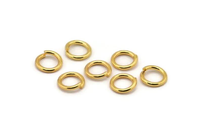 10mm Jump Rings, 12 Gold Plated Brass Jump Rings (10x1.5mm) D0231 Q0459