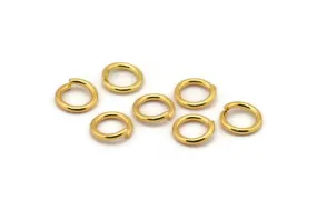 10mm Jump Rings, 12 Gold Plated Brass Jump Rings (10x1.5mm) D0231 Q0459