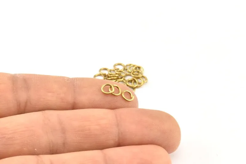 5mm Jump Ring - 500 Raw Brass Jump Rings (5x0.80mm) A0820