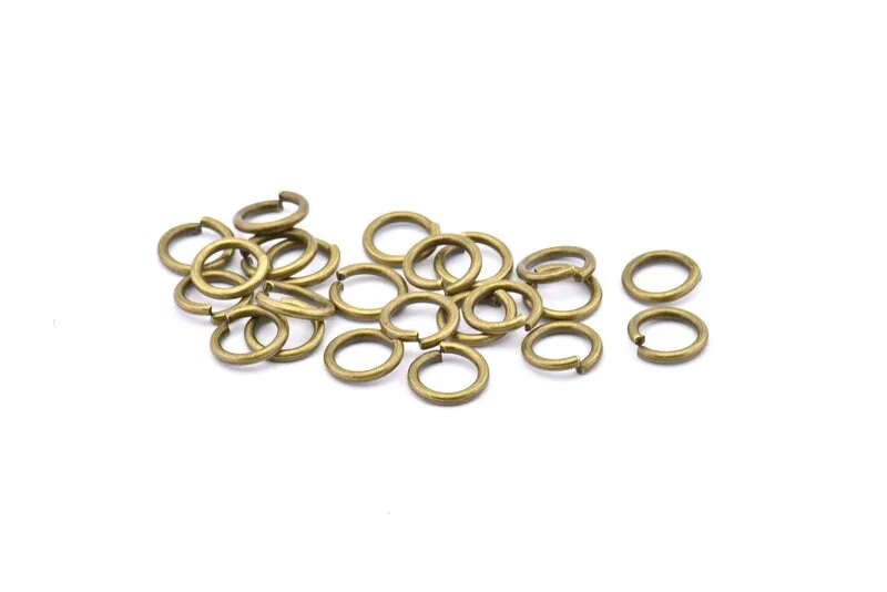 8mm Jump Ring, 100 Antique Brass Jump Rings (8x1.2mm) A1022