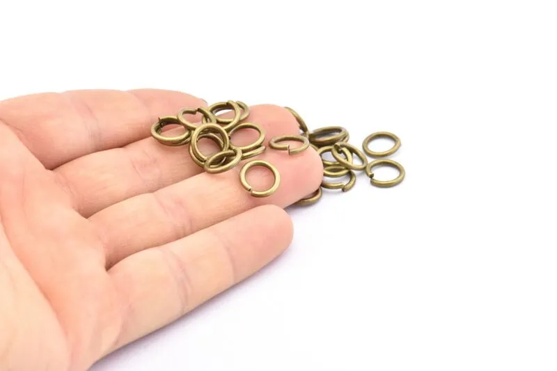 8mm Jump Ring, 100 Antique Brass Jump Rings (8x1.2mm) A1022