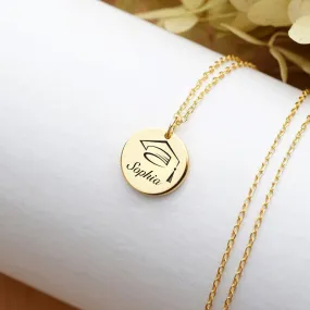 925 Silver Graduation Necklace Bachelor Cap  Necklace  Graduation Gift Name Necklace