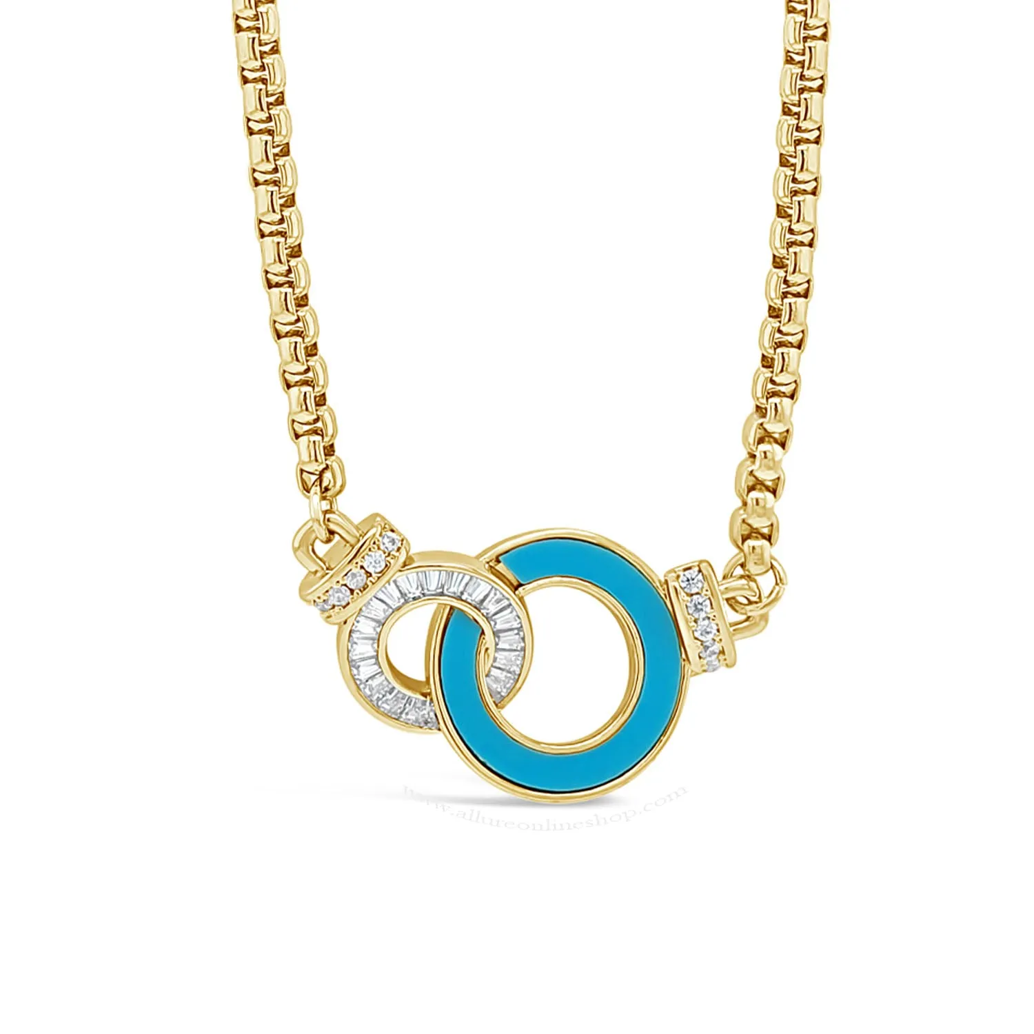 Absolute Jewellery Interlocked Rings Necklace N2202TQ