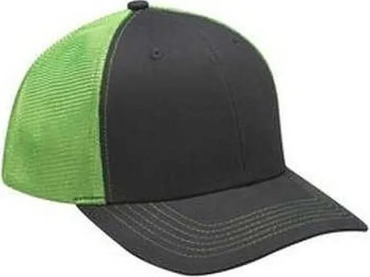 Adams PR102 Brushed Cotton Soft Mesh Trucker Cap - Neon Green