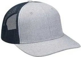 Adams PV102 Heather Woven Soft Mesh Trucker Cap - Slate Navy