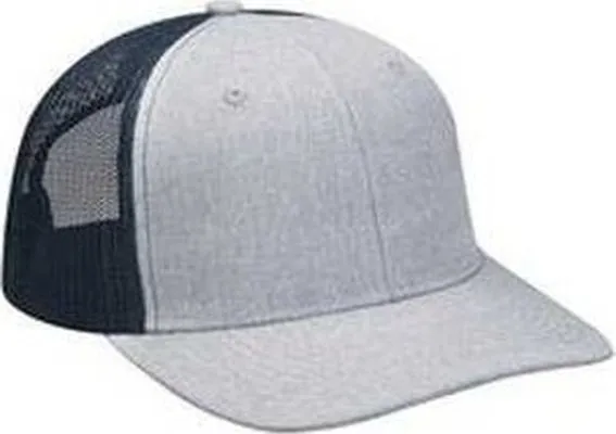 Adams PV102 Heather Woven Soft Mesh Trucker Cap - Slate Navy