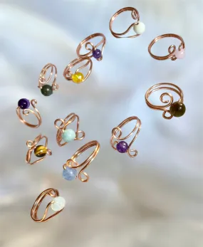 Adjustable Gemstone Rings