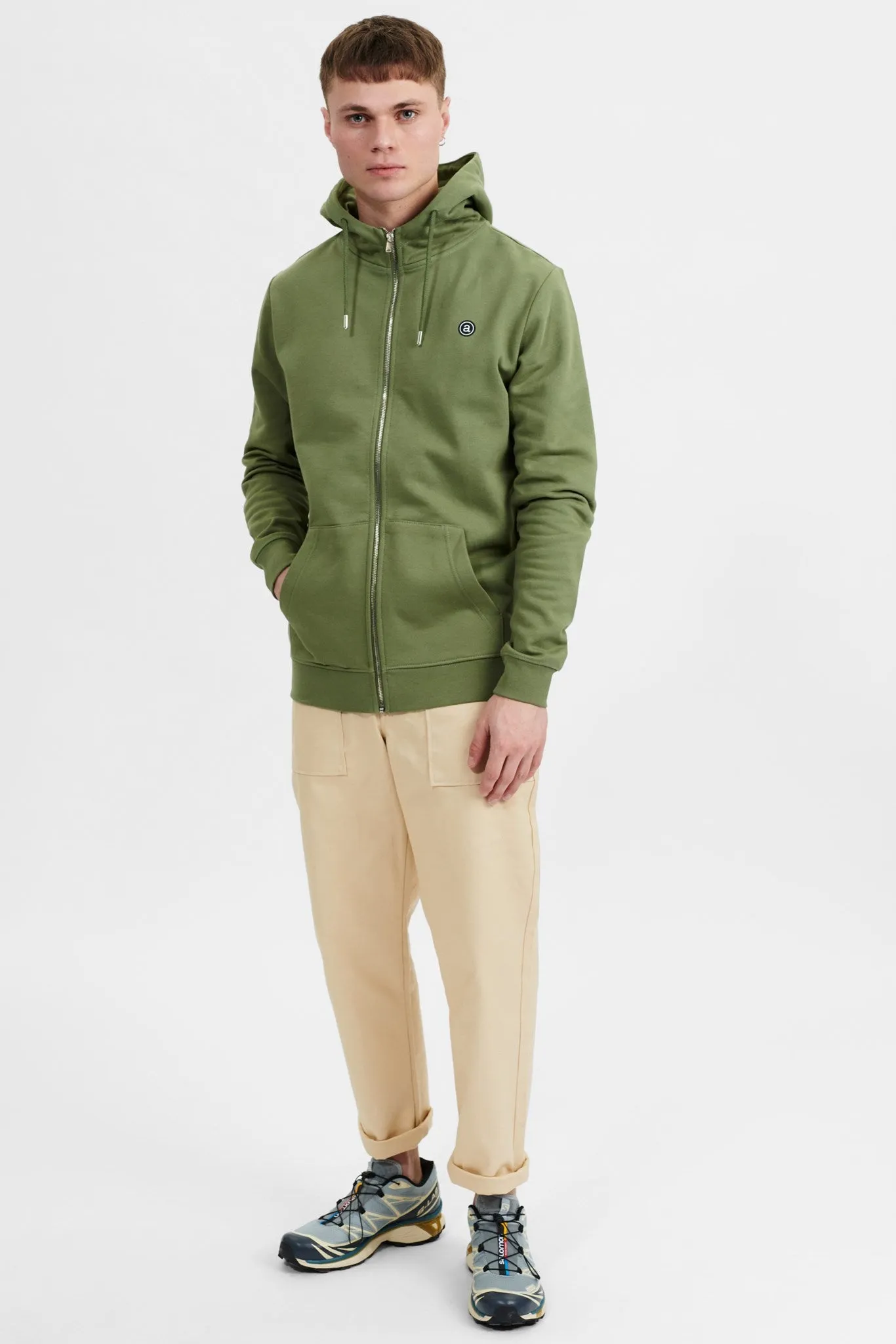 AKELLIOT NOOS ZIP HOODIE - Olivine