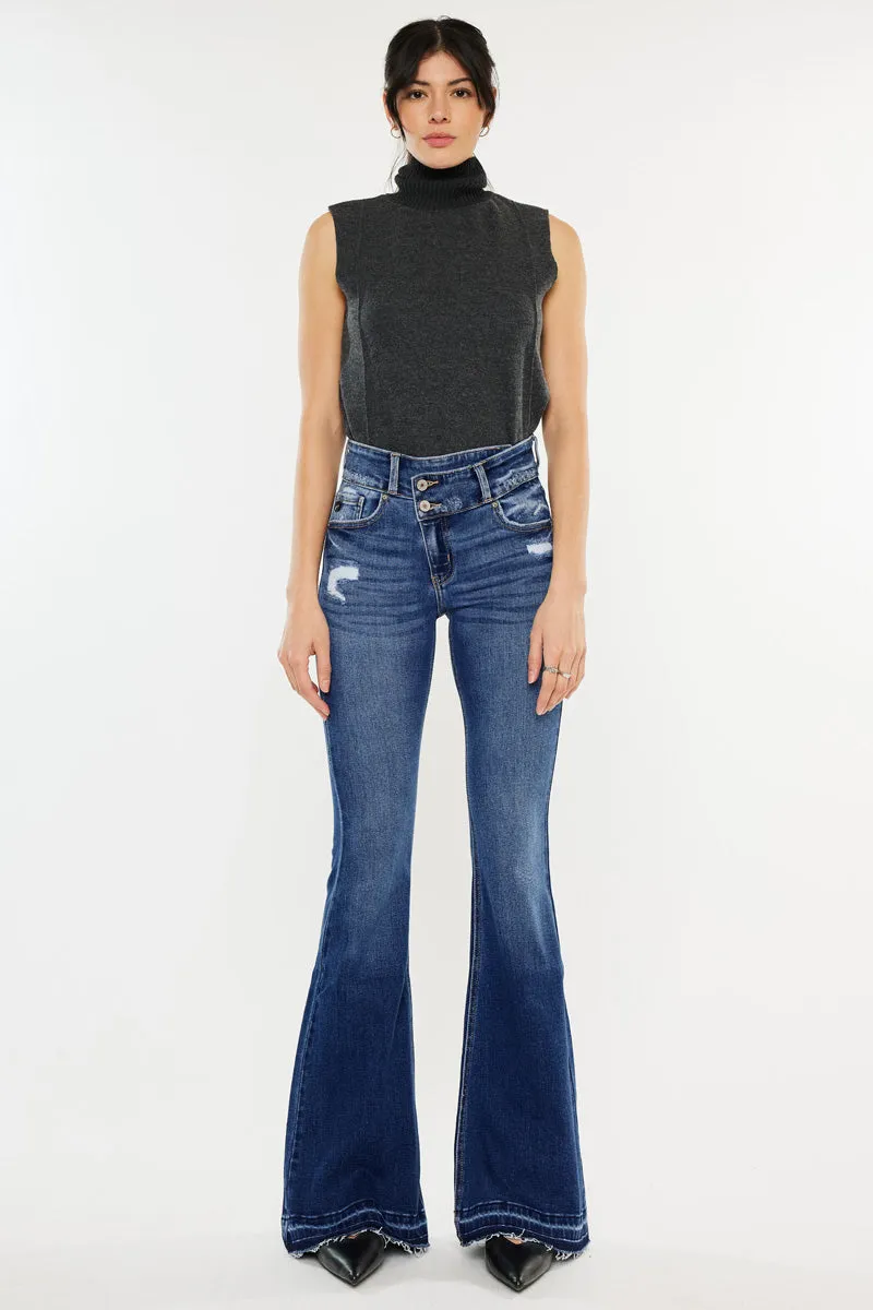 Amaya High Rise Crossover Flare Jeans