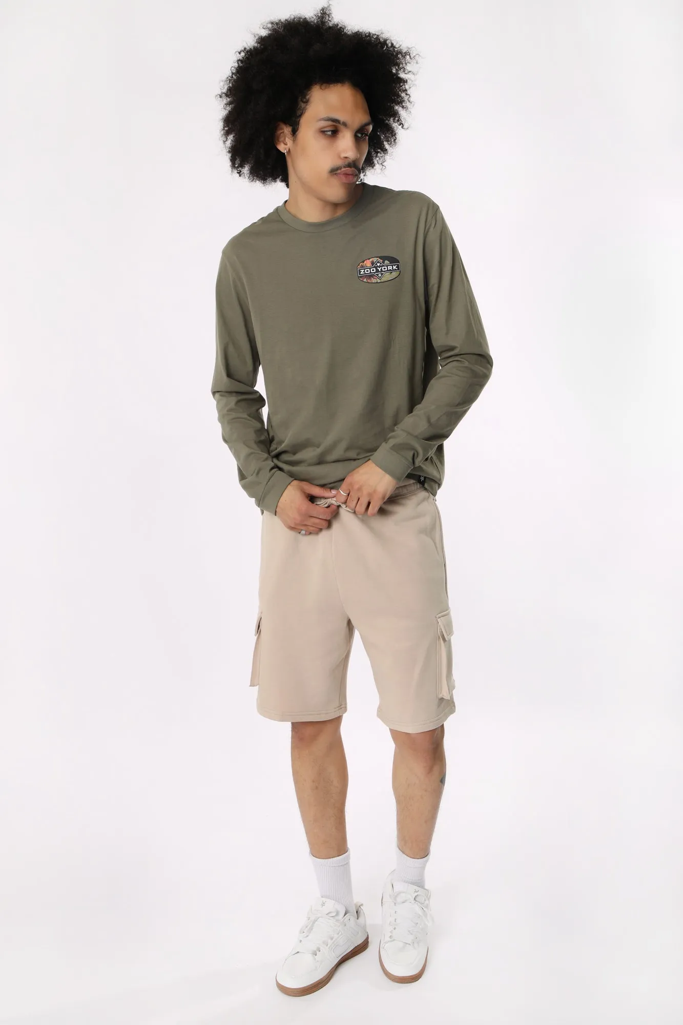 Amnesia Mens Fleece Cargo Shorts