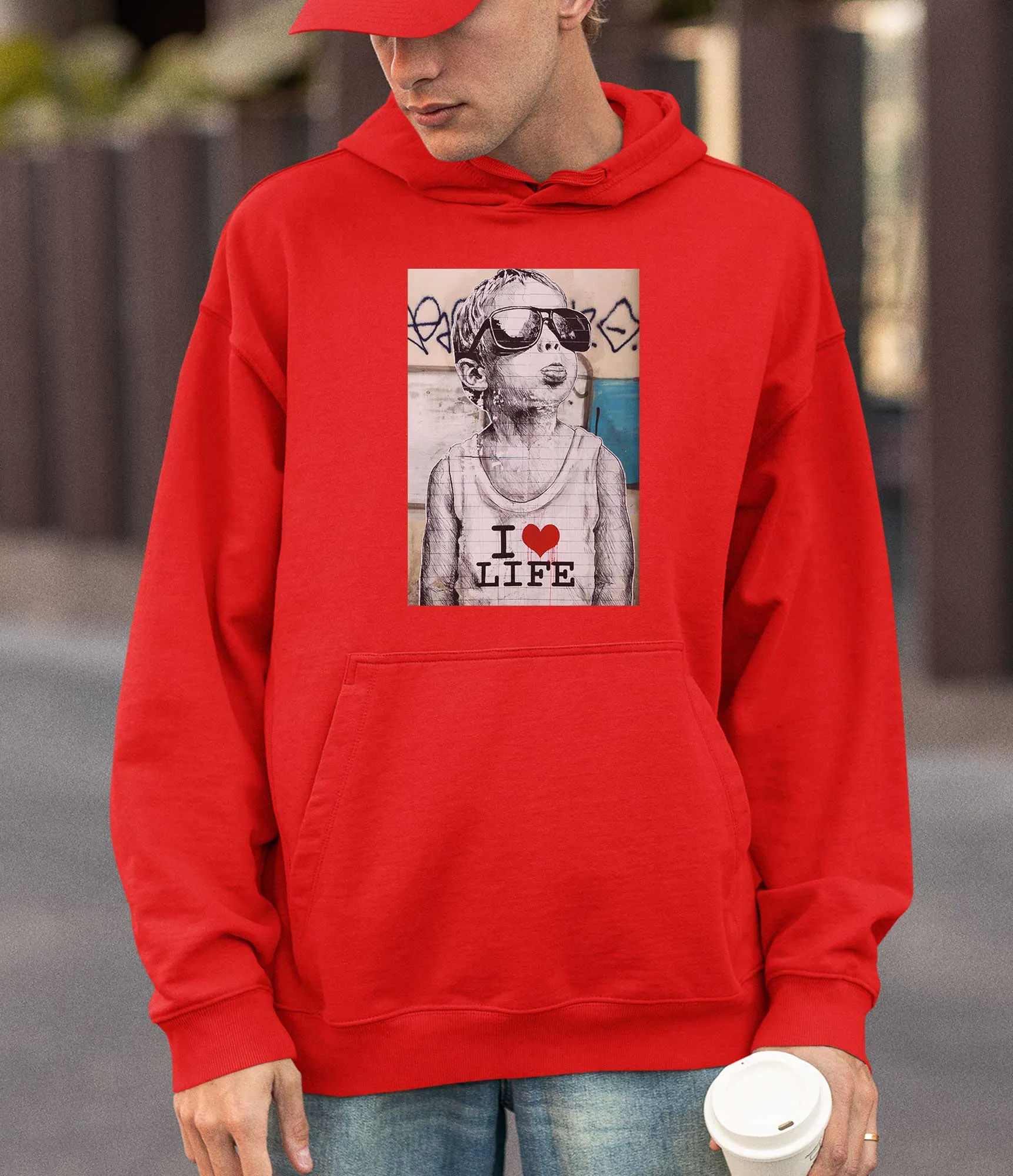 Banksy Hoodie - I Love Life