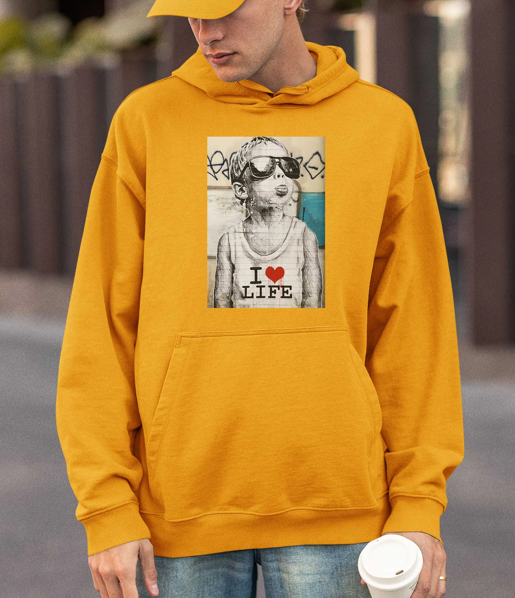 Banksy Hoodie - I Love Life