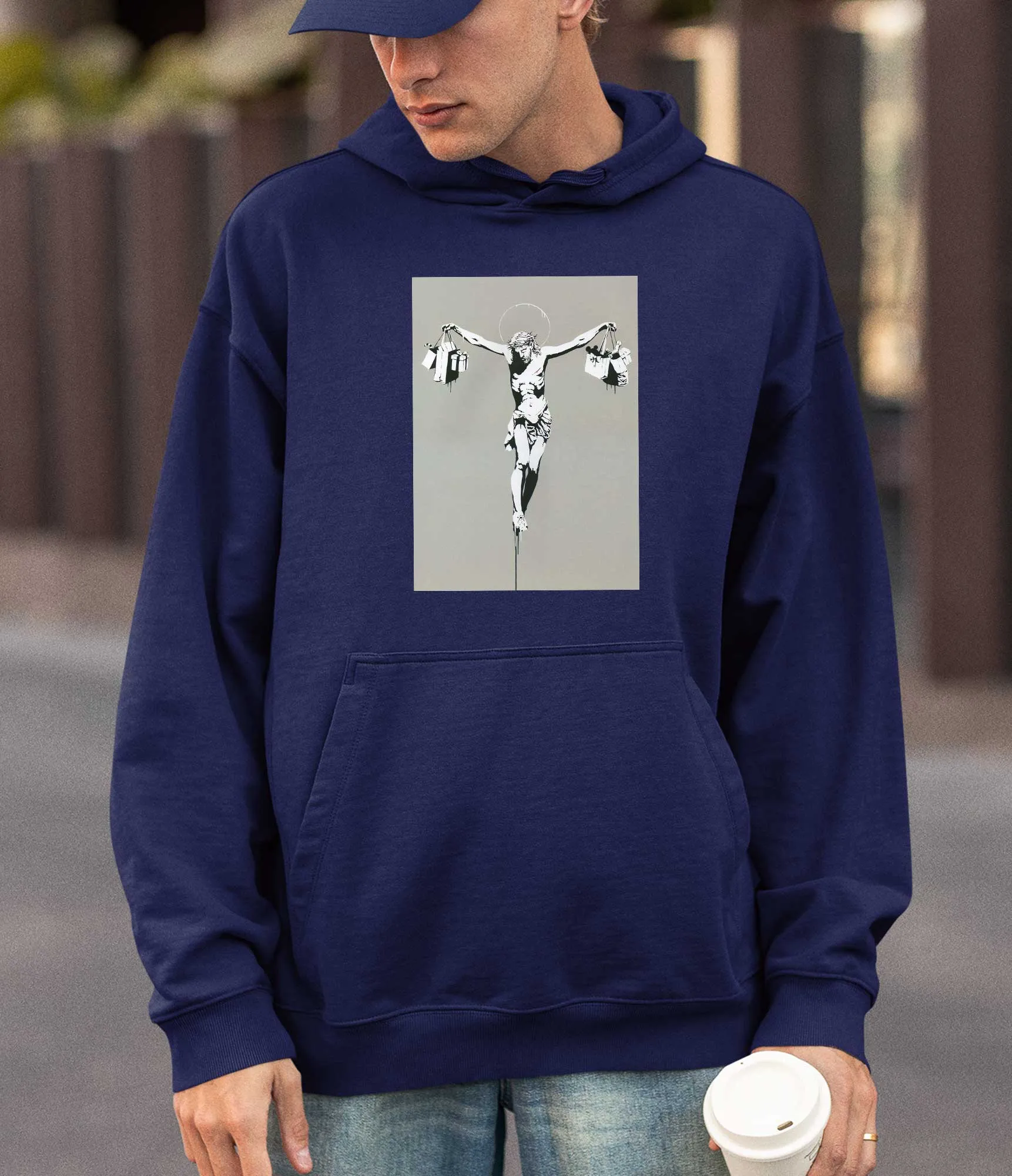 Banksy Hoodie - Jesus Shopping