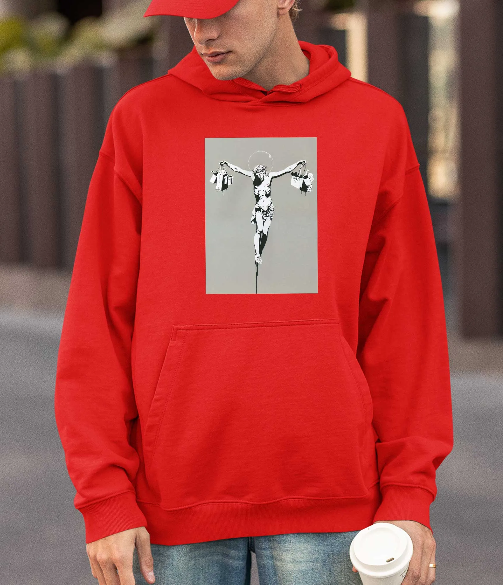 Banksy Hoodie - Jesus Shopping