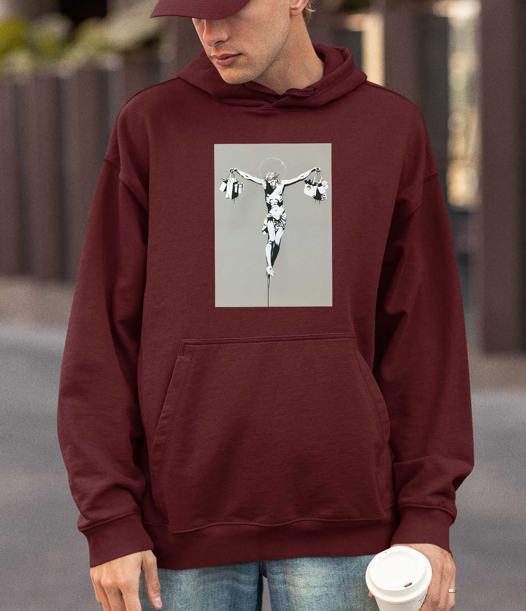 Banksy Hoodie - Jesus Shopping