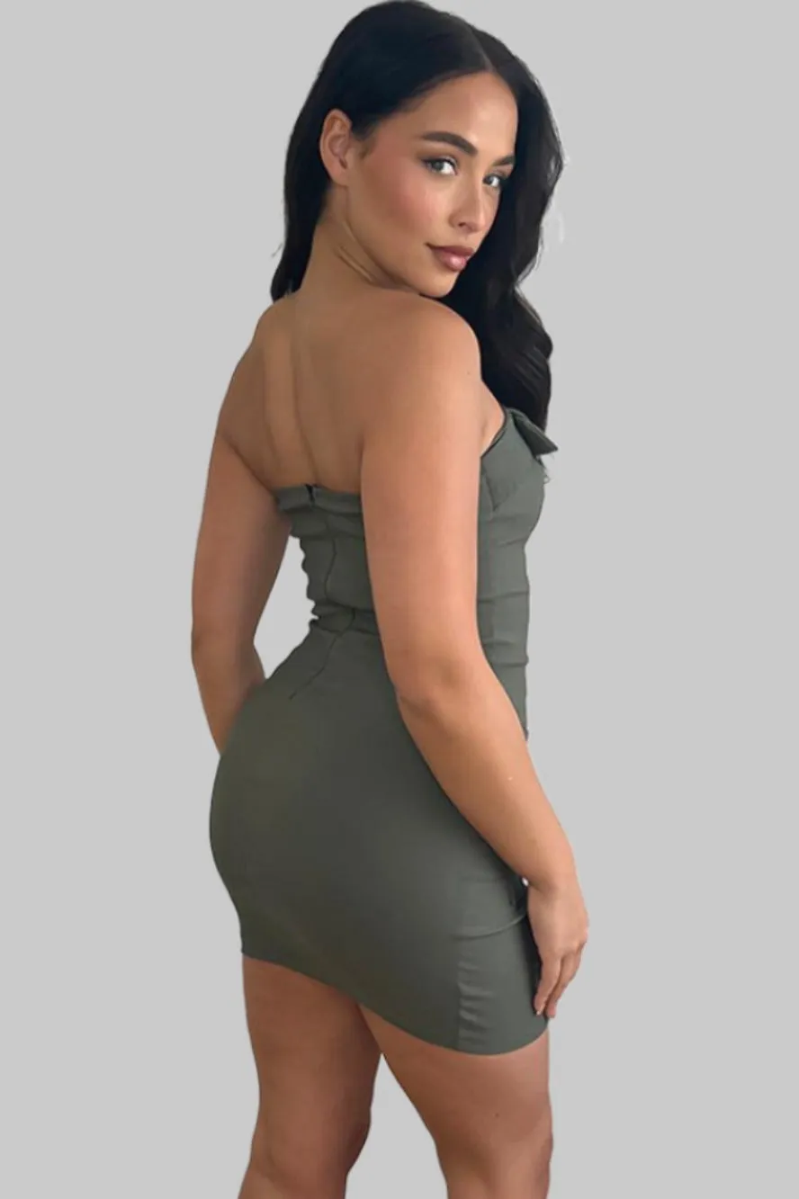 Belted Boobtube Cargo Mini Dress