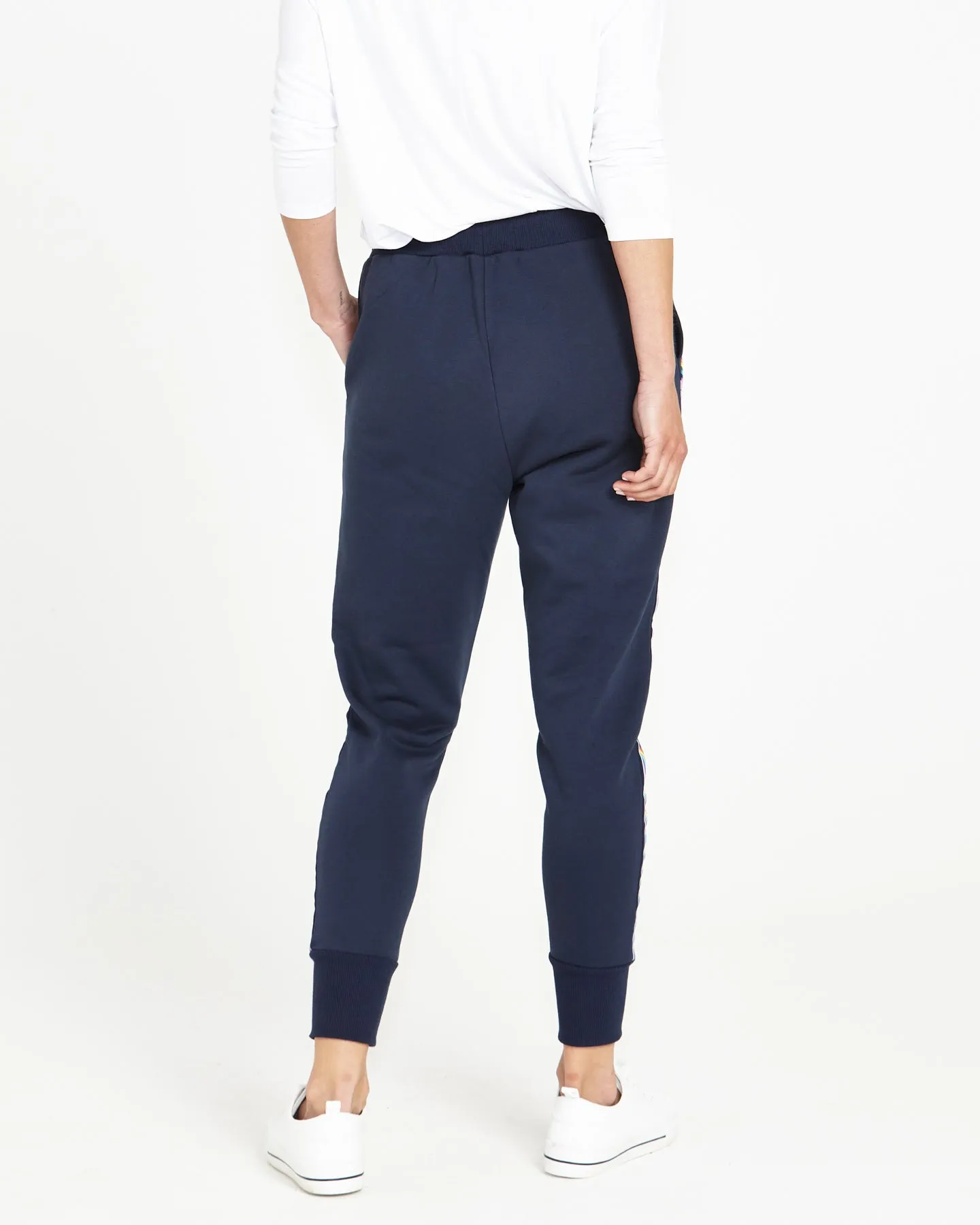 Betty Basics Huntington Stripe Jogger Dark Blue Rainbow