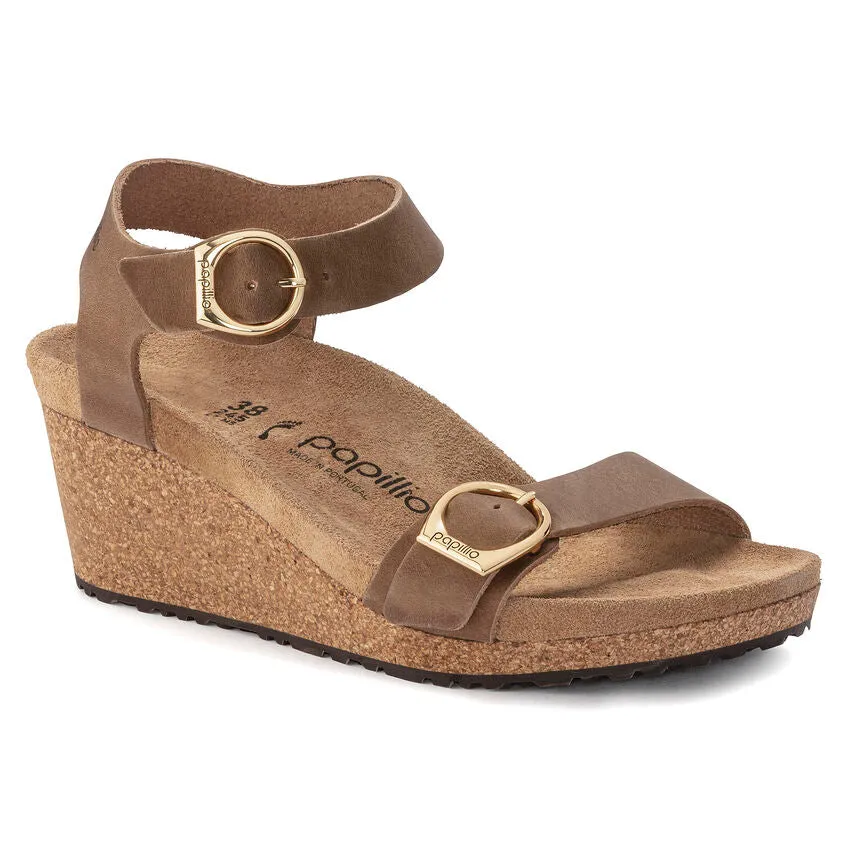 'Birkenstock' Women's Soley Ring-Buckle Oiled Leather Sandal - Cognac