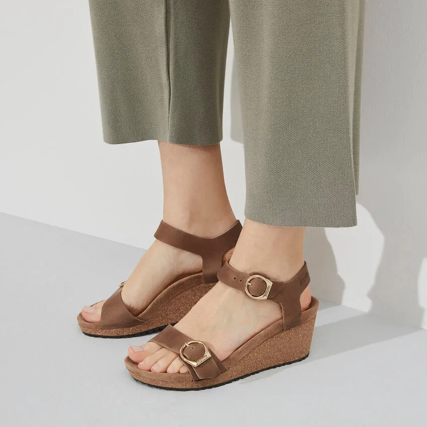 'Birkenstock' Women's Soley Ring-Buckle Oiled Leather Sandal - Cognac