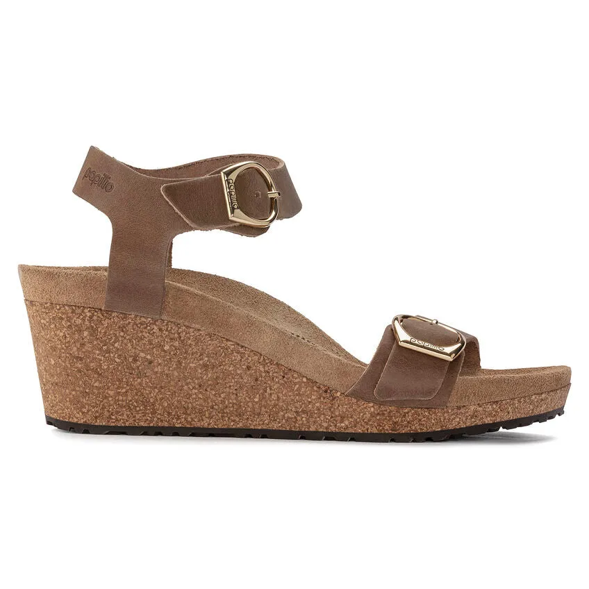 'Birkenstock' Women's Soley Ring-Buckle Oiled Leather Sandal - Cognac