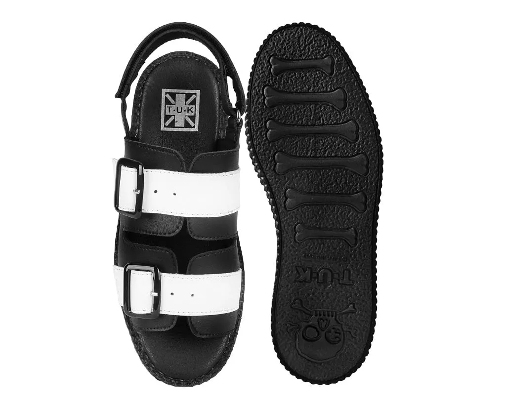 Black & White TUKskin 2-Buckle Viva Mondo Sandal