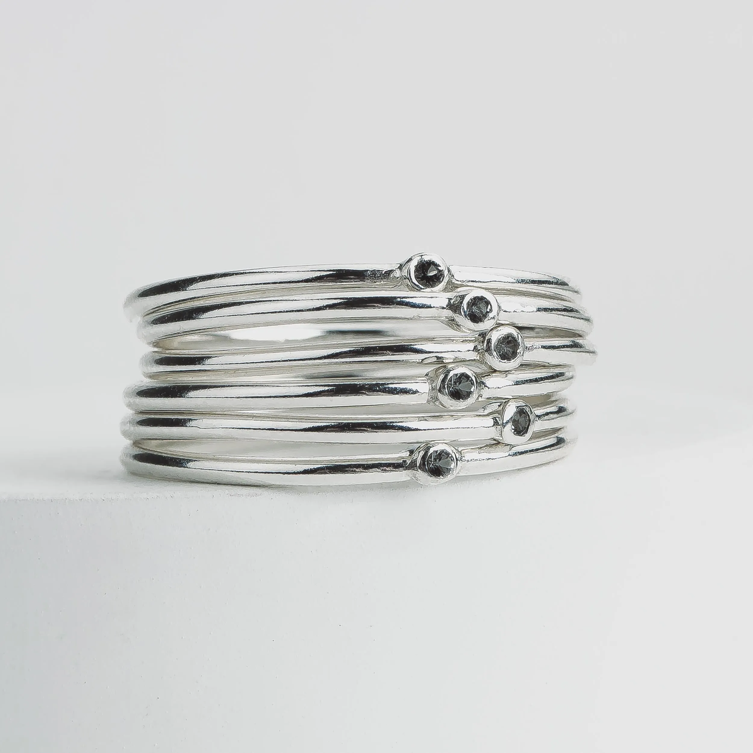 Black Diamond Stacking Rings