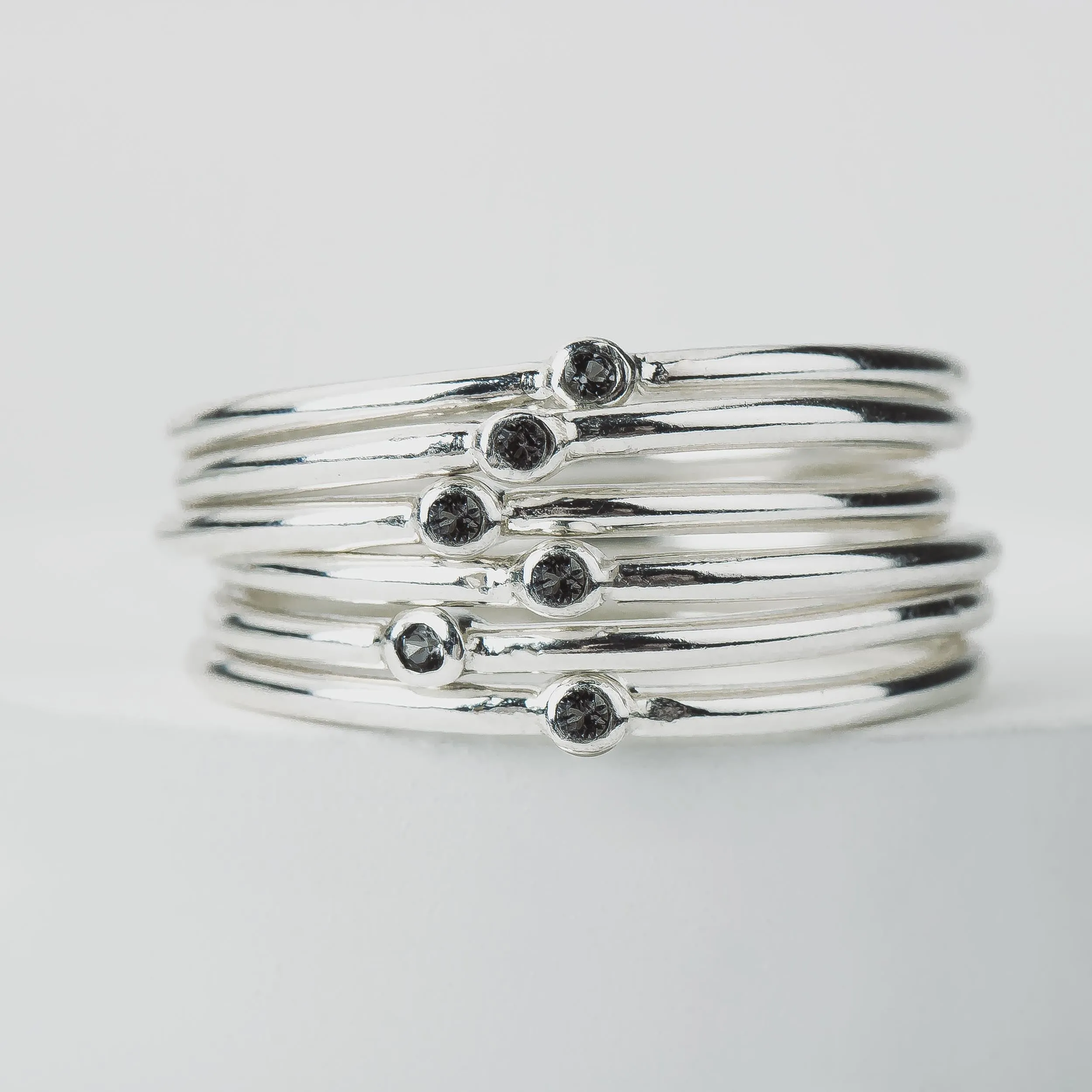 Black Diamond Stacking Rings