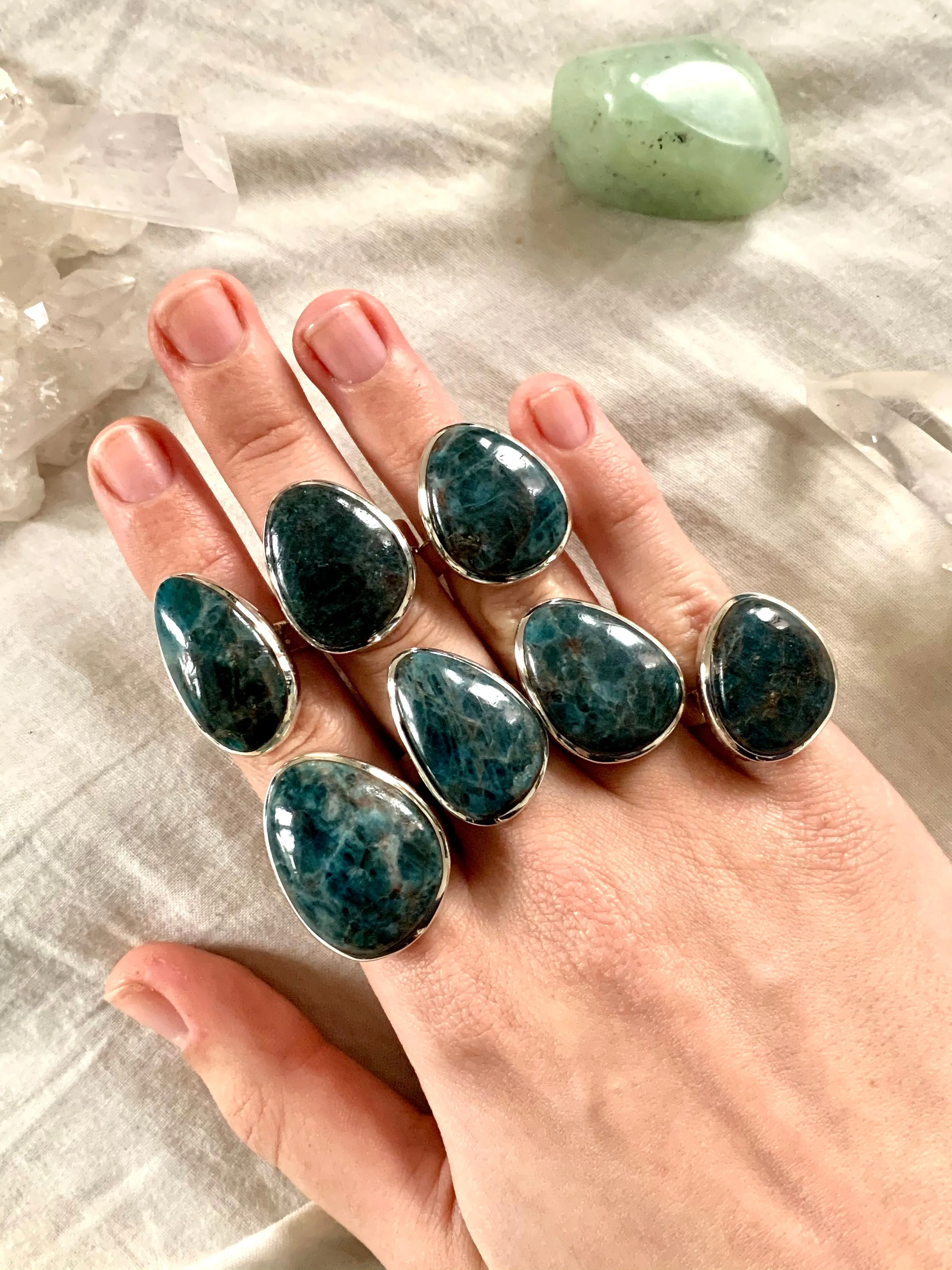 Blue Apatite Naevia Rings - Freeform