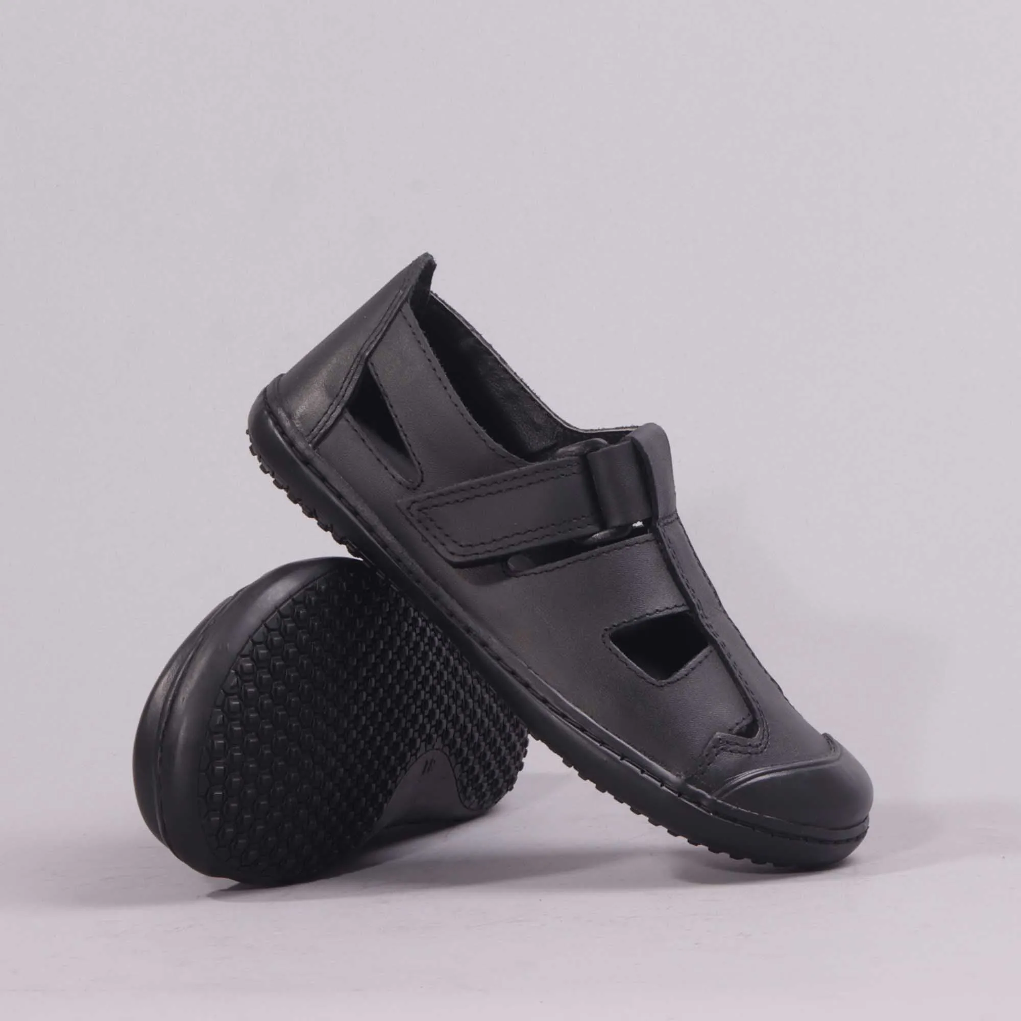 Boys School Sandal  in Black Sizes  28 -33 - 7816