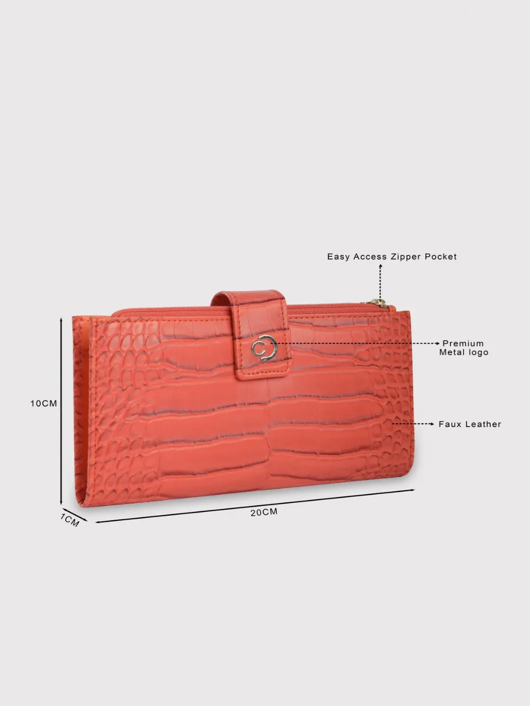 Caprese Luna Bifold Wallet Medium Orange