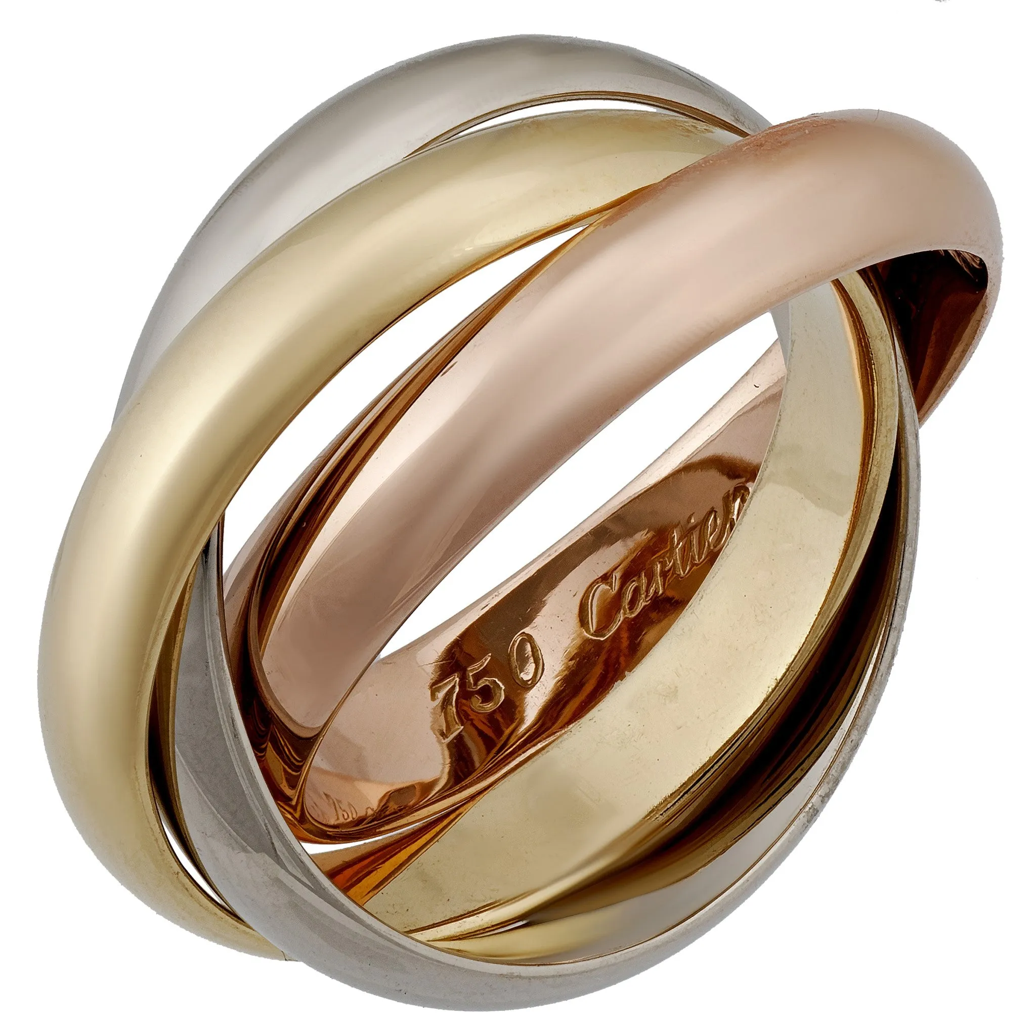 Cartier Trinity Rings in 18K Yellow, White & Rose Gold