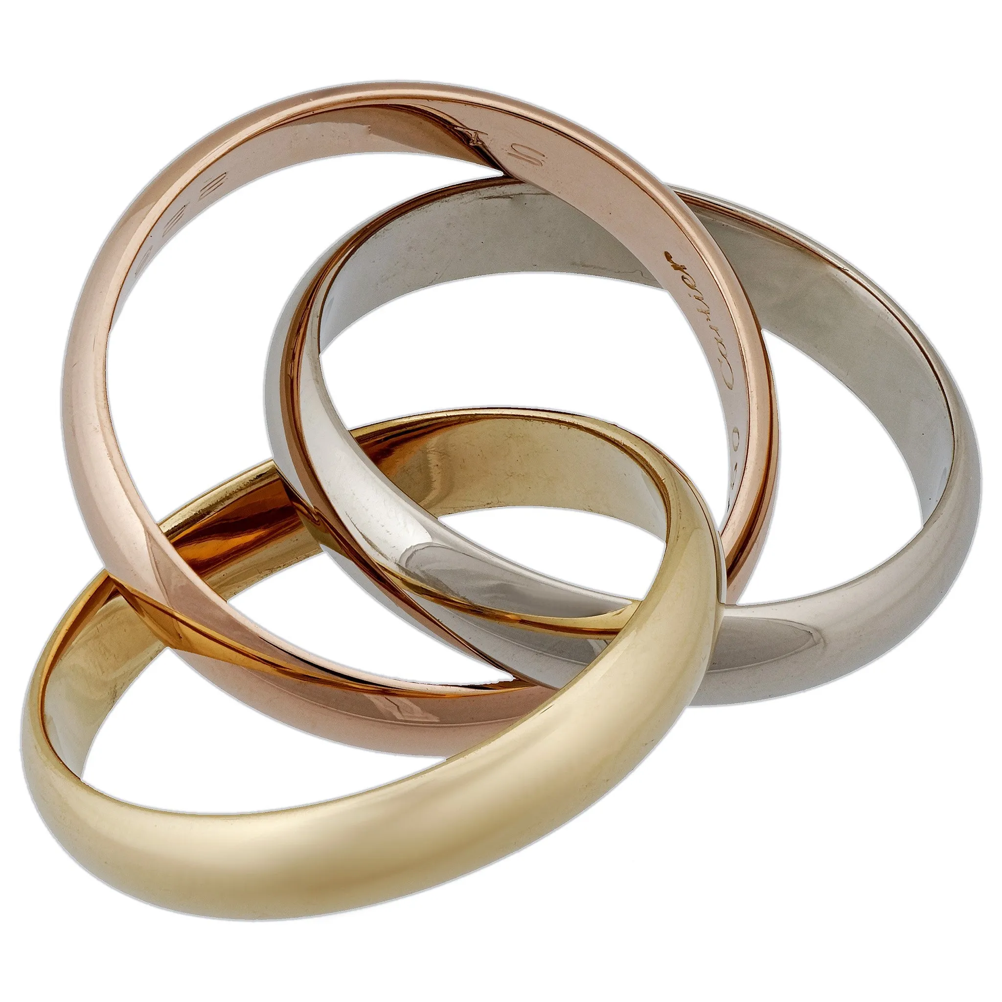 Cartier Trinity Rings in 18K Yellow, White & Rose Gold