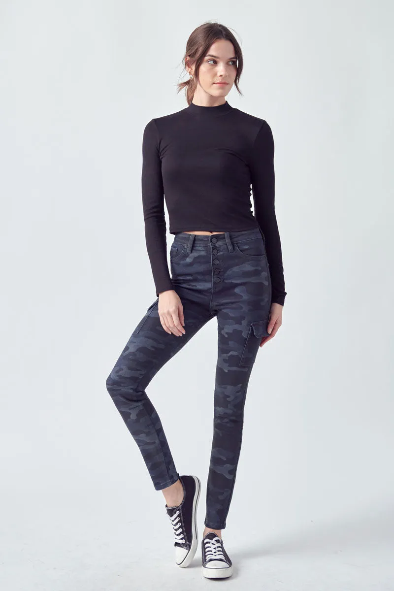 Clementine High Rise Coated Super Skinny Jeans