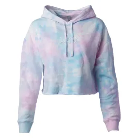 Cotton Candy Embroidered Crop Hoodie