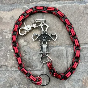 Cowboy Cross Wallet Chain - Black & Red Daytona Road King - WC227RK