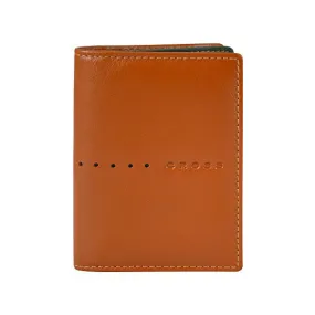 Cross Folded Id Card Case Tan/Deepgreen 5435