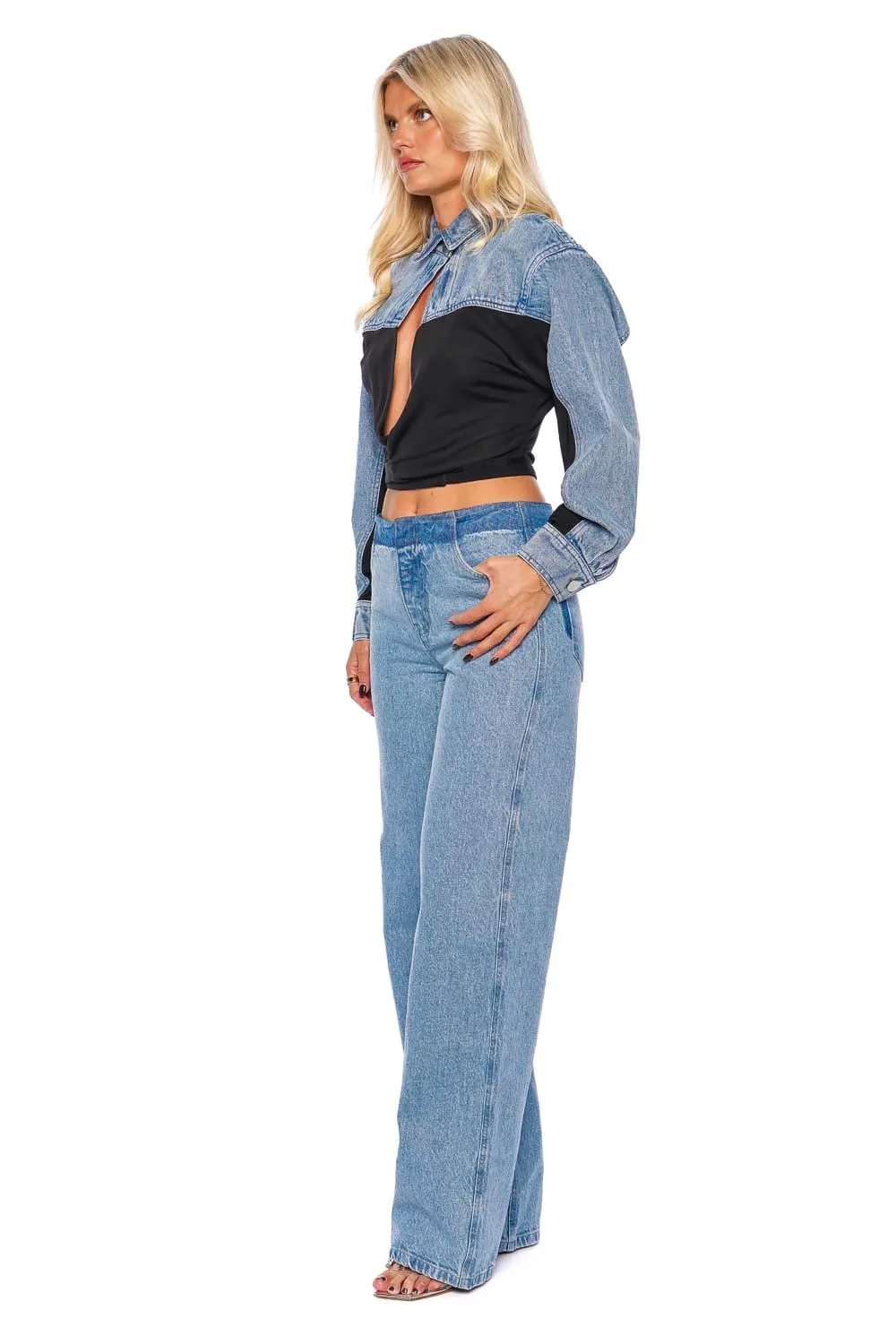 Deconstruct Denim Straight Leg Jeans