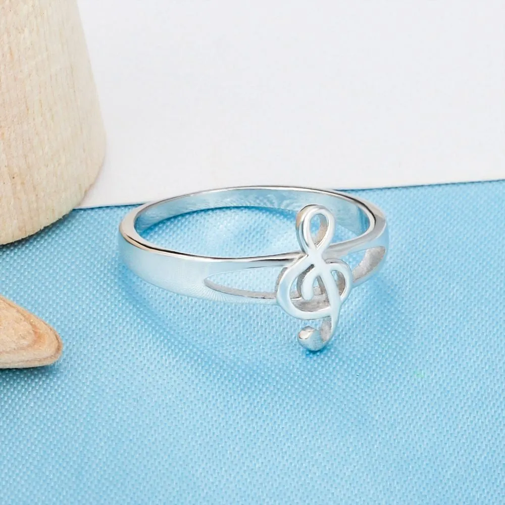 Elegant Musical Notes Rings Size 7  For Women