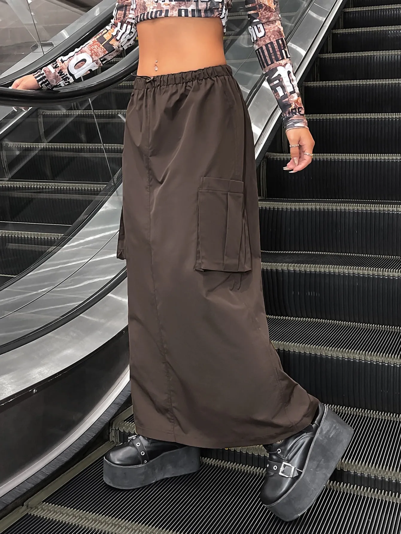 Flap Pocket Cargo Parachute Skirt