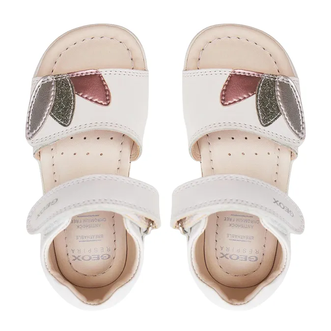 Geox girl's sandal with strap Alul B451YB085NFC0007 white silver