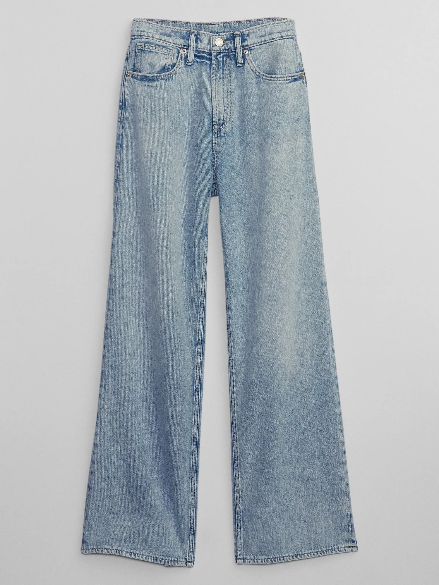 High Rise Wide-Leg Jeans with Washwell