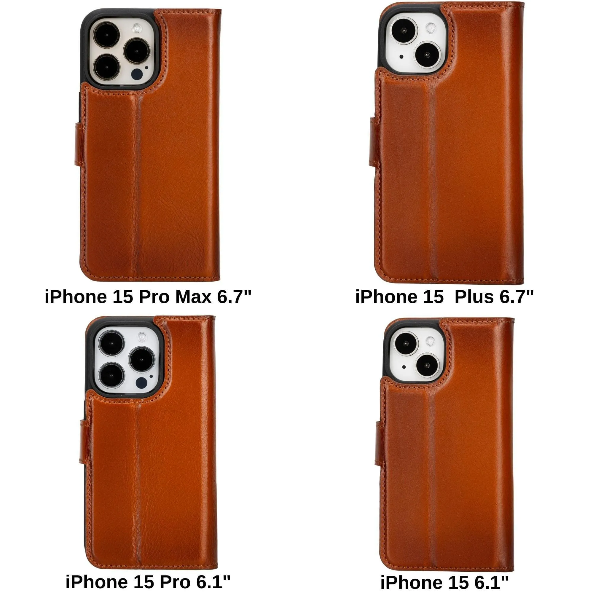 iPhone 15 Series Detachable Leather Wallet Case