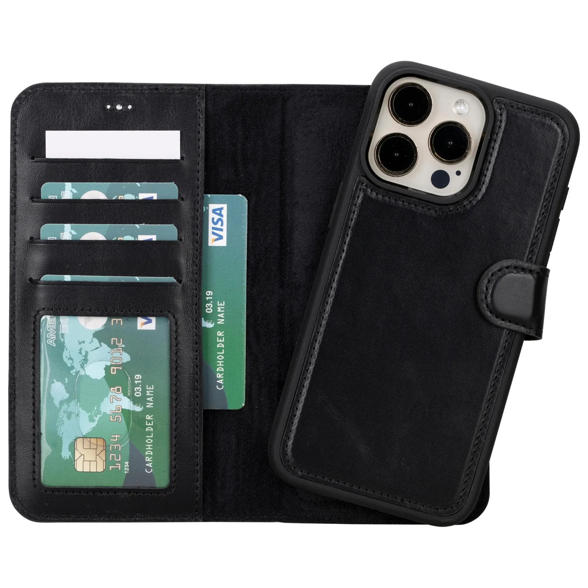 iPhone 15 Series Detachable Leather Wallet Case