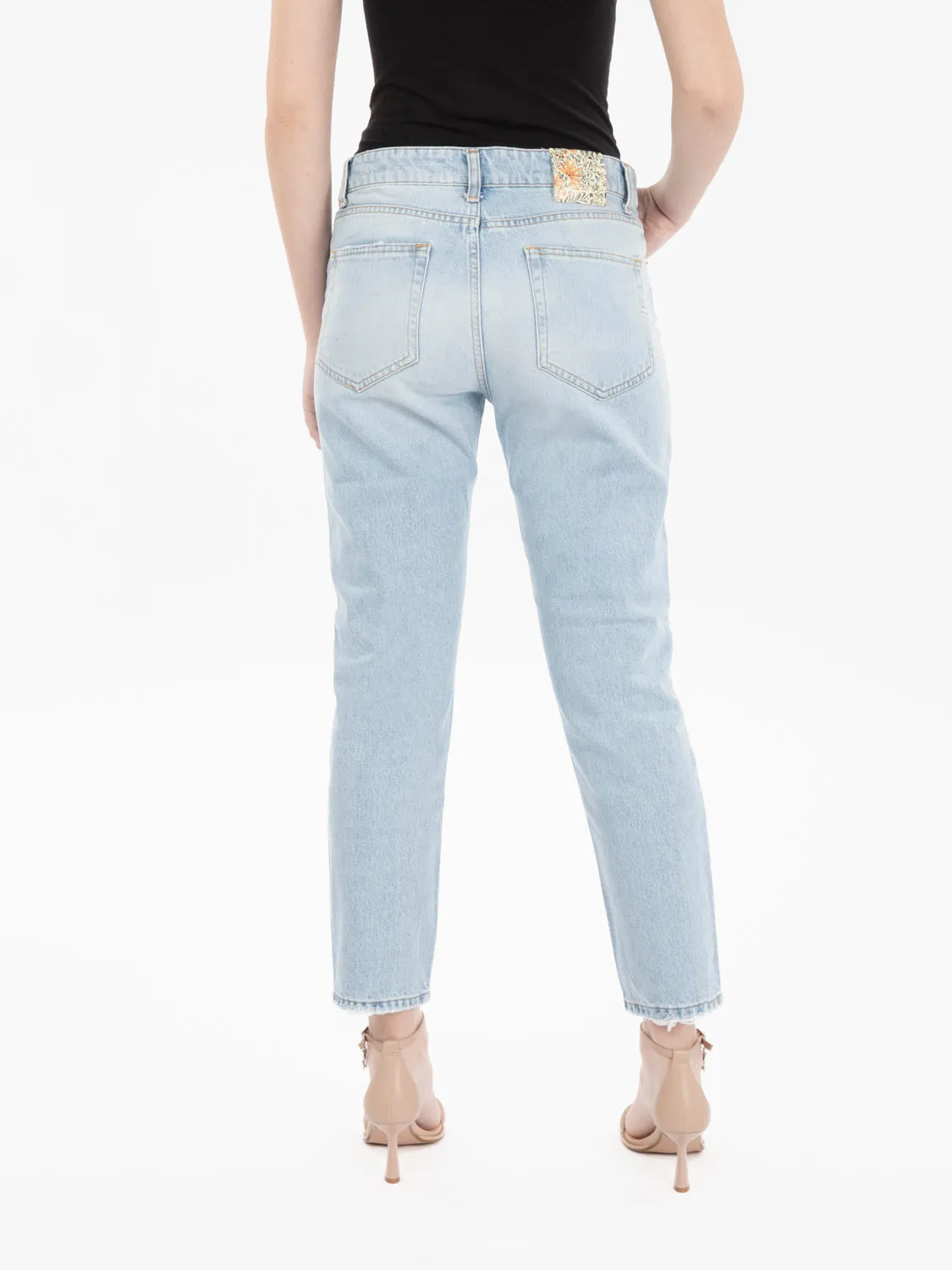 Jeans Piper dettaglio bottoni denim chiaro