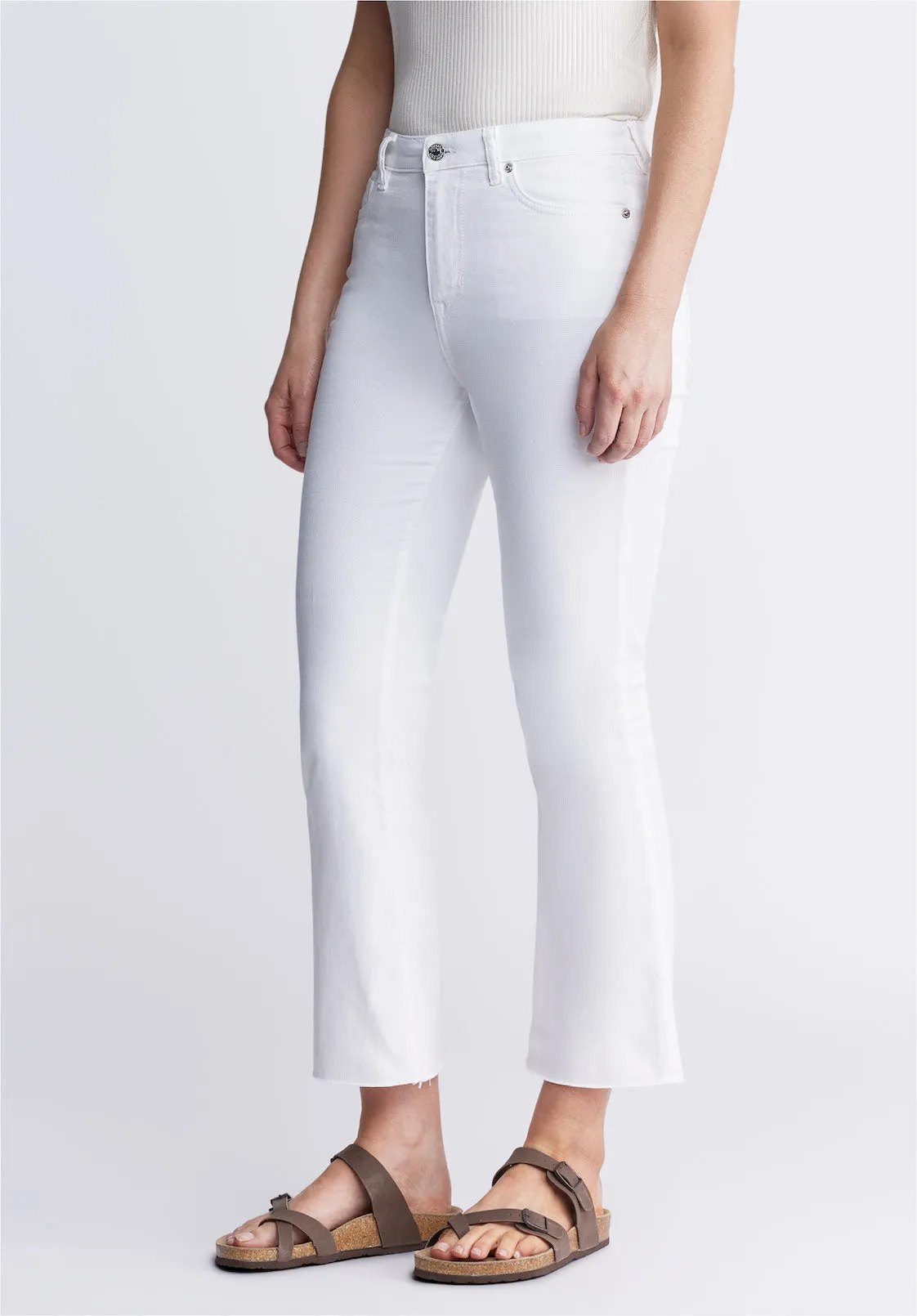 Kim Kick Crop Women's Jeans in White - BL15974