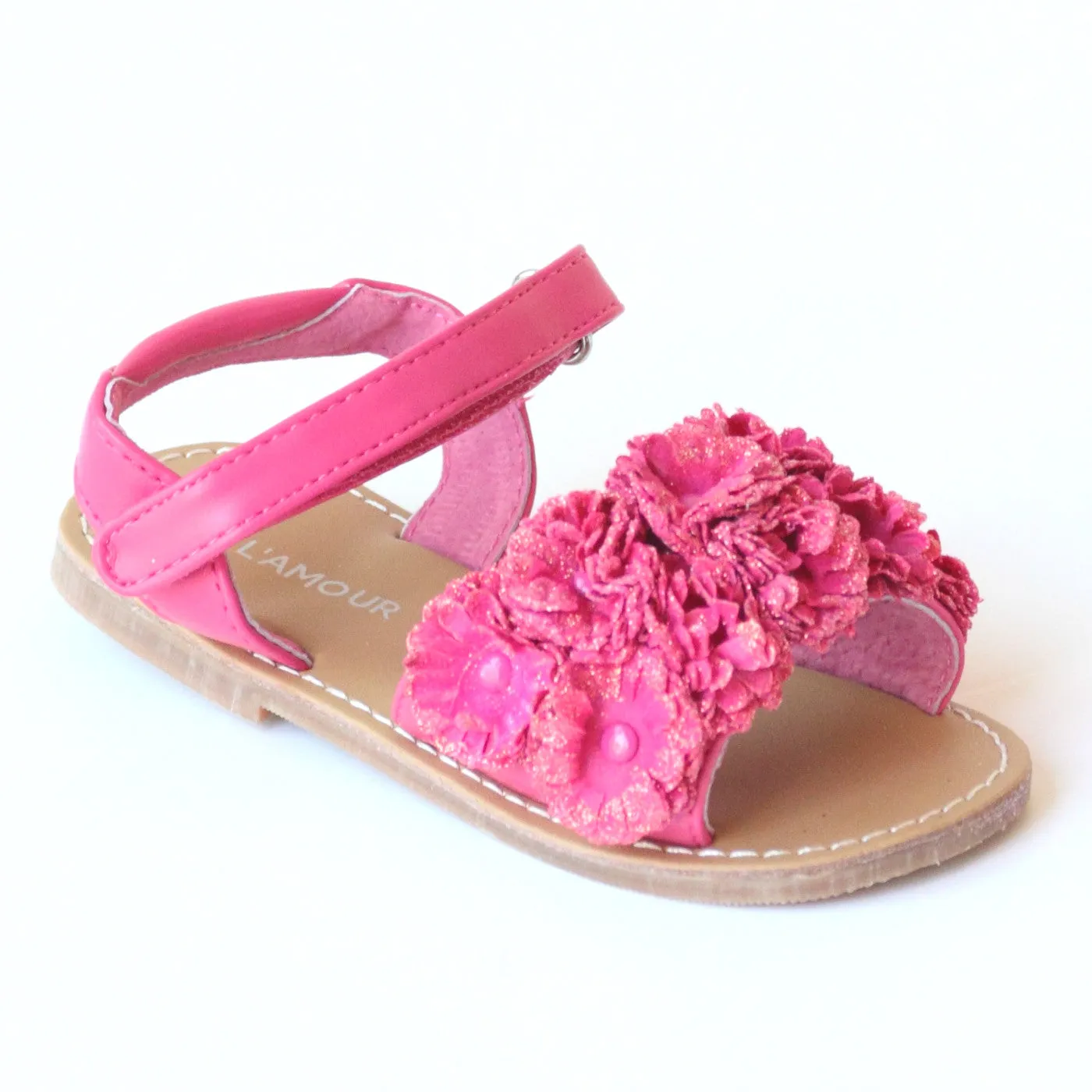 L'Amour Girls Bed of Rosettes Sandal